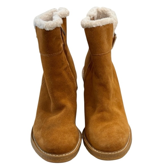 FRANCO SARTO Women's Ulayna Water-Resistant Suede Fleece Wedge Bootie Size 8 - Picture 4 of 12